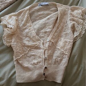 SOLD Zara Cream Textured Knit Sweater